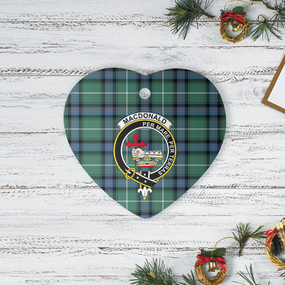 Clan MacDonald of the Isles Hunting Ancient Tartan Crest Heart Ceramic Ornament RS93 MacDonald of the Isles Hunting Ancient Tartan Tartan Christmas   