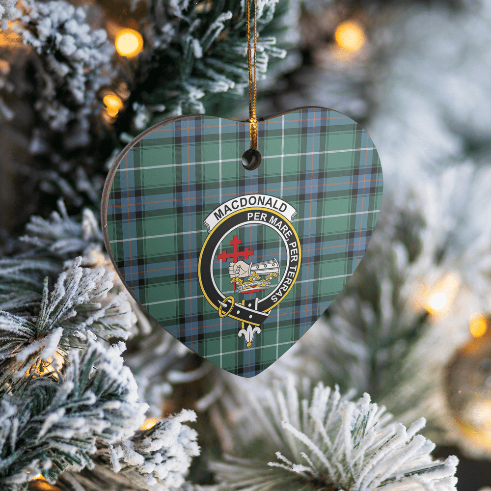 Clan MacDonald of the Isles Hunting Ancient Tartan Crest Heart Ceramic Ornament RS93 MacDonald of the Isles Hunting Ancient Tartan Tartan Christmas   