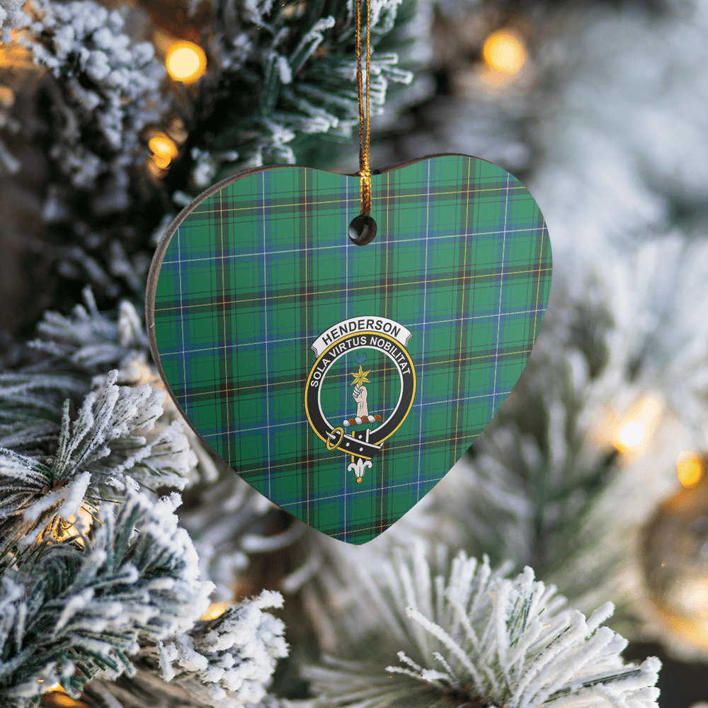 Clan Henderson Ancient Tartan Crest Heart Ceramic Ornament DG35 Henderson Ancient Tartan Tartan Christmas   
