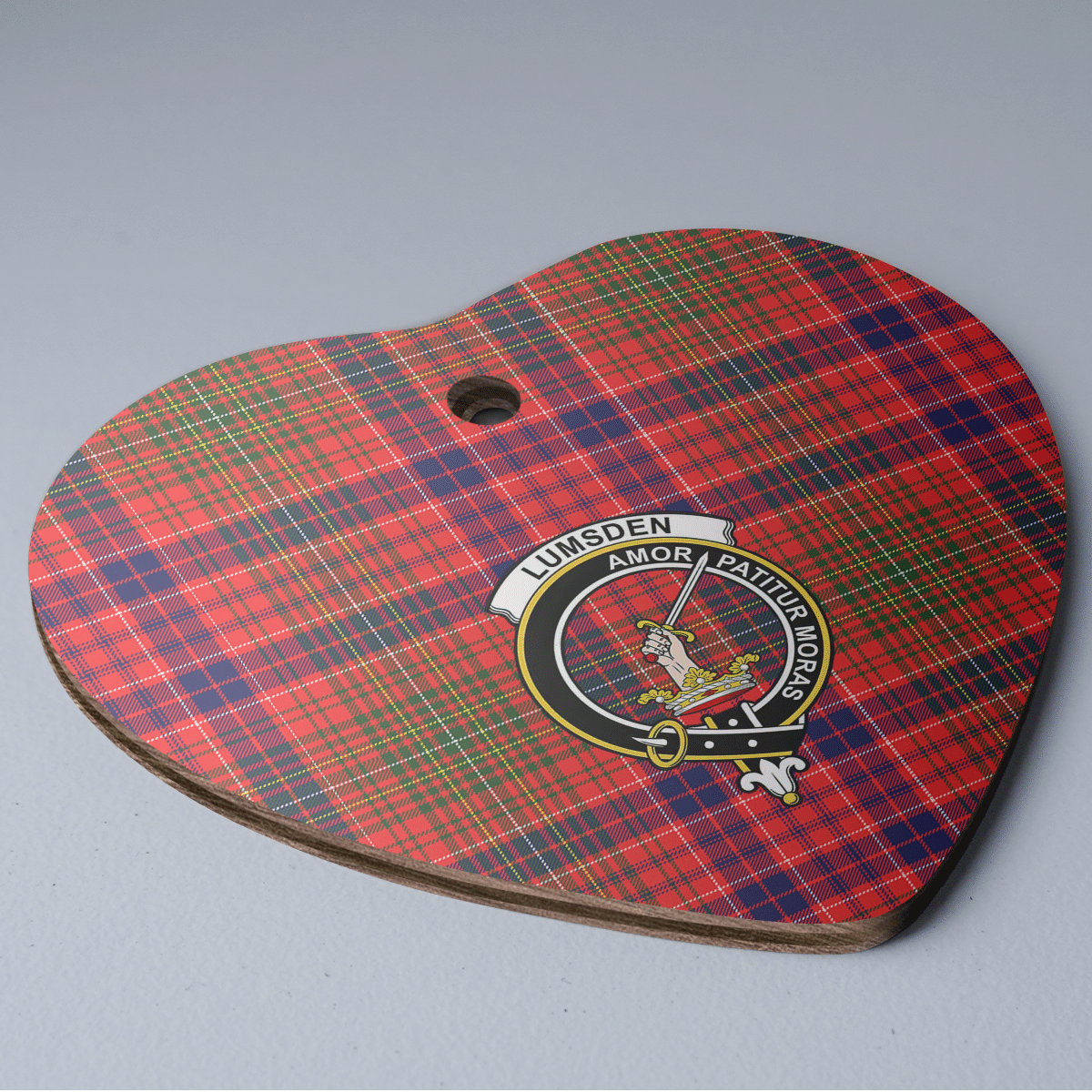 Clan Lumsden Modern Tartan Crest Heart Ceramic Ornament EZ19 Lumsden Modern Tartan Tartan Christmas   