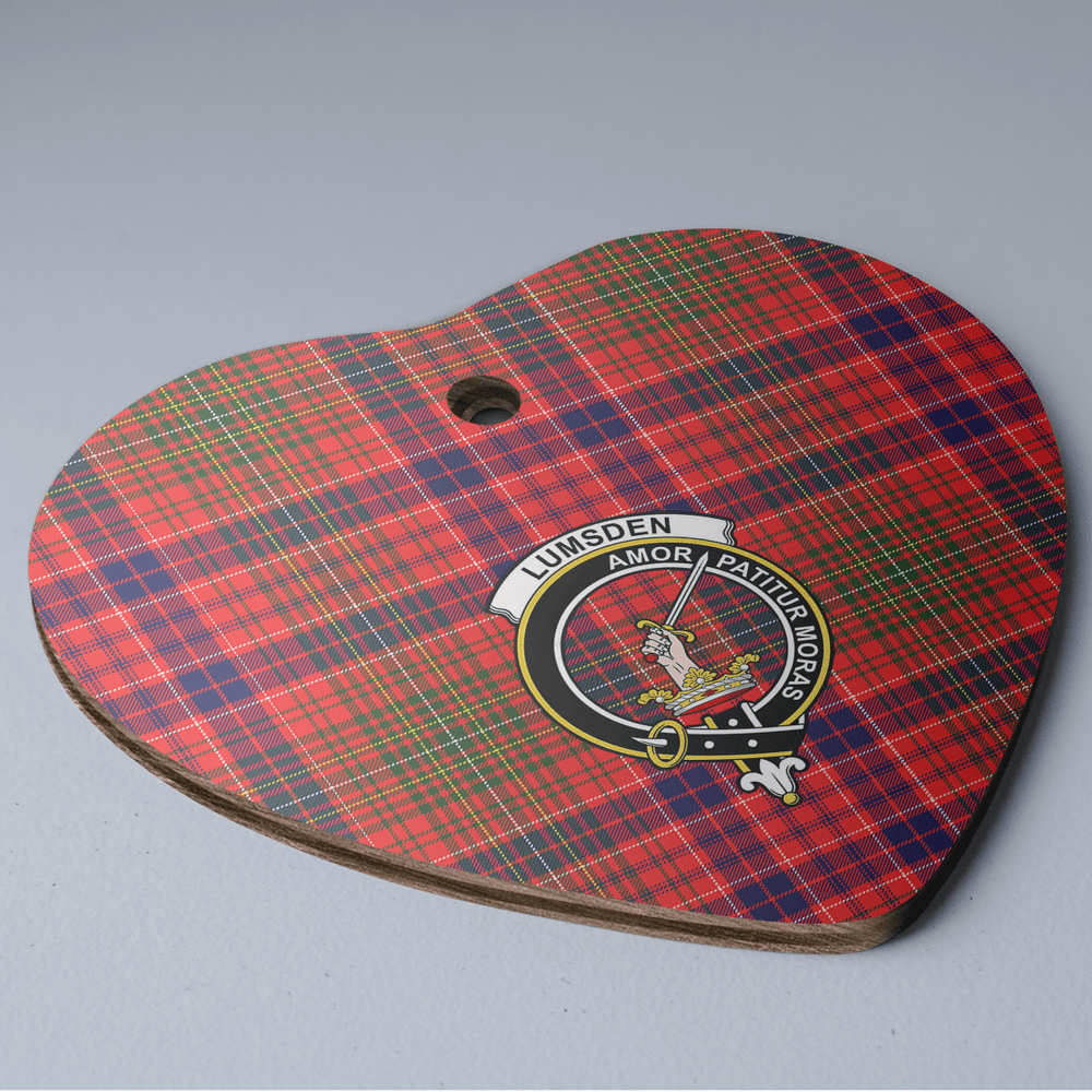 Clan Lumsden Modern Tartan Crest Heart Ceramic Ornament EZ19 Lumsden Modern Tartan Tartan Christmas   