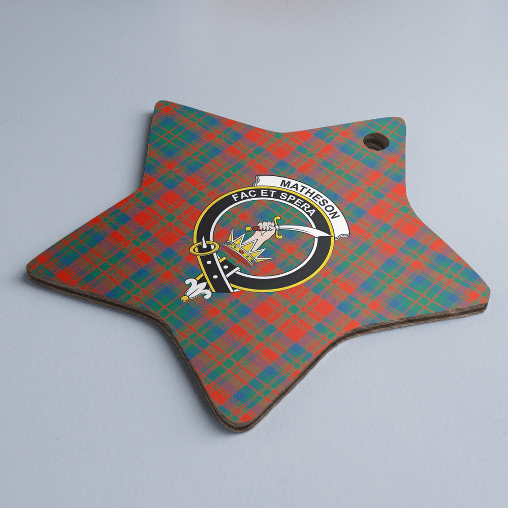 Clan Matheson Ancient Tartan Crest Star Ceramic Ornament EY75 Matheson Ancient Tartan Tartan Christmas   