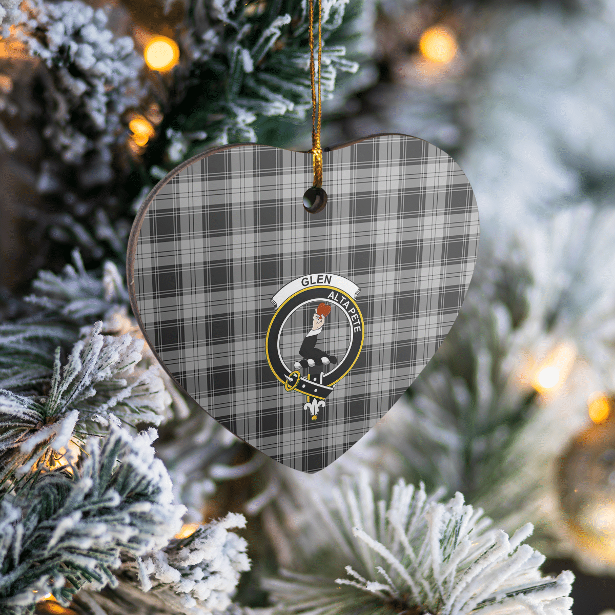 Clan Glen Tartan Crest Heart Ceramic Ornament HH10 Glen Tartan Tartan Christmas   
