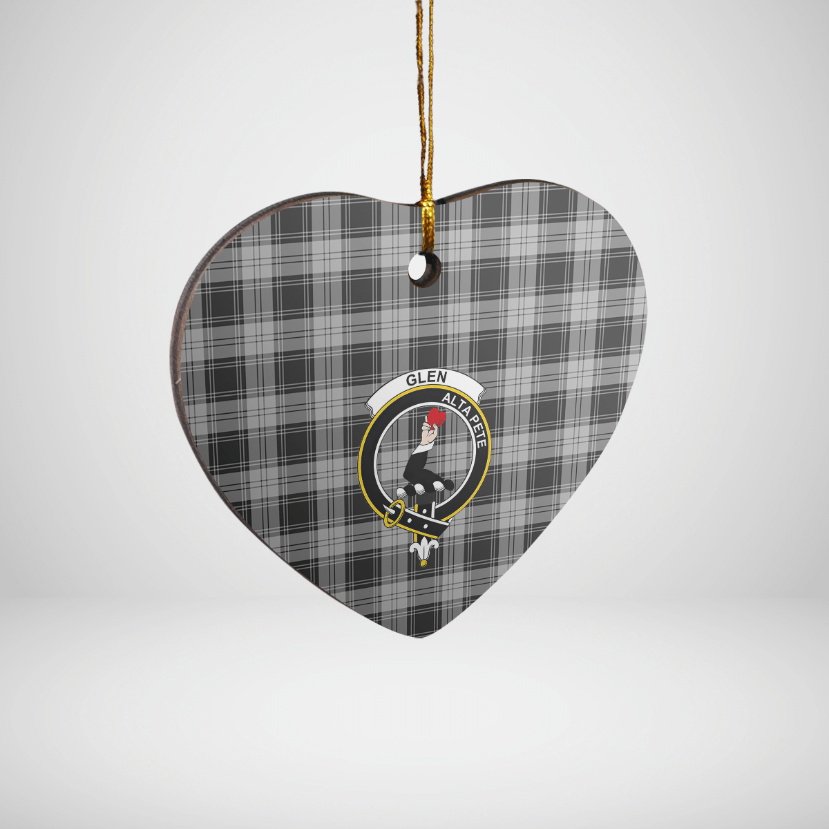 Clan Glen Tartan Crest Heart Ceramic Ornament HH10 Glen Tartan Tartan Christmas   