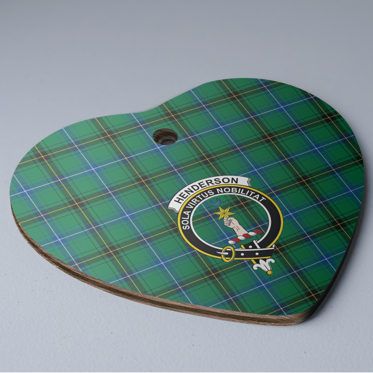 Clan Henderson Ancient Tartan Crest Heart Ceramic Ornament DG35 Henderson Ancient Tartan Tartan Christmas   