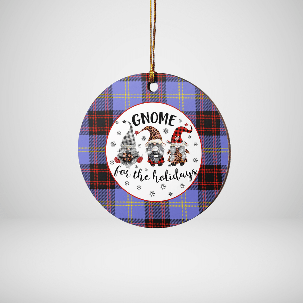 Clan Rutherford Tartan Tartan Crest Gnome Round Ceramic Ornament HH19 Rutherford Tartan Tartan Christmas   
