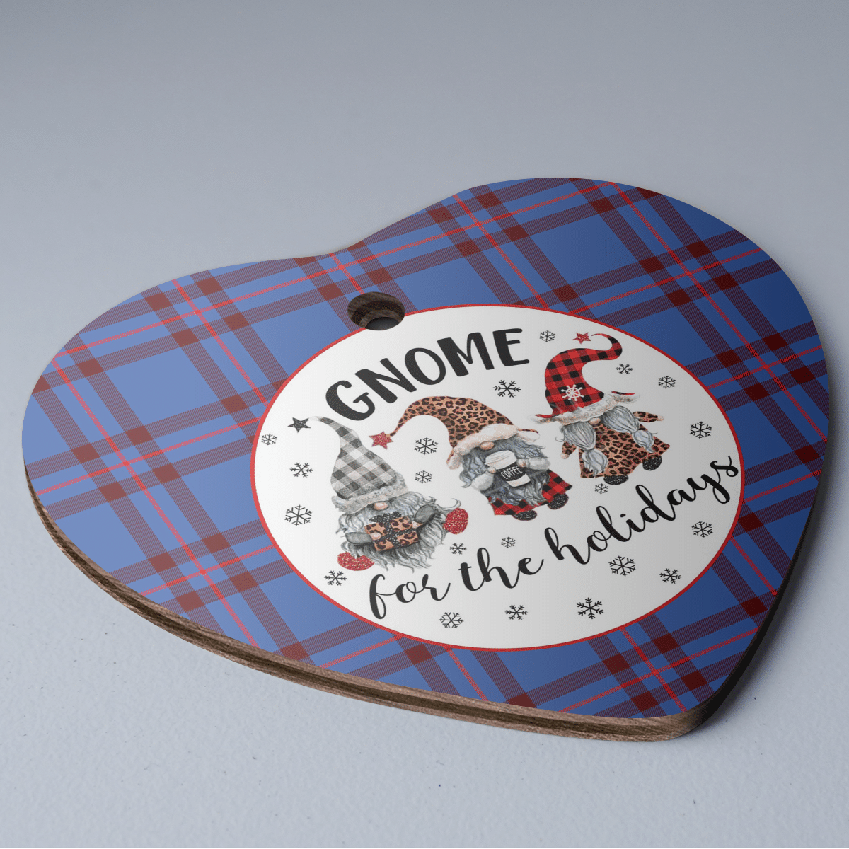 Clan Elliot Modern Tartan Tartan Crest Gnome Heart Ceramic Ornament CW86 Elliot Modern Tartan Tartan Christmas   