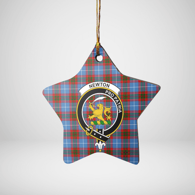 Clan Newton (Edingburg) Tartan Crest Star Ceramic Ornament