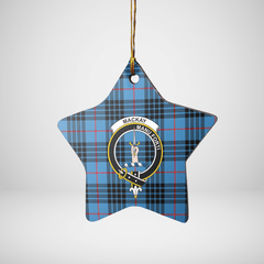 Clan MacKay Blue Tartan Crest Star Ceramic Ornament AM48 MacKay Blue Tartan Tartan Christmas   