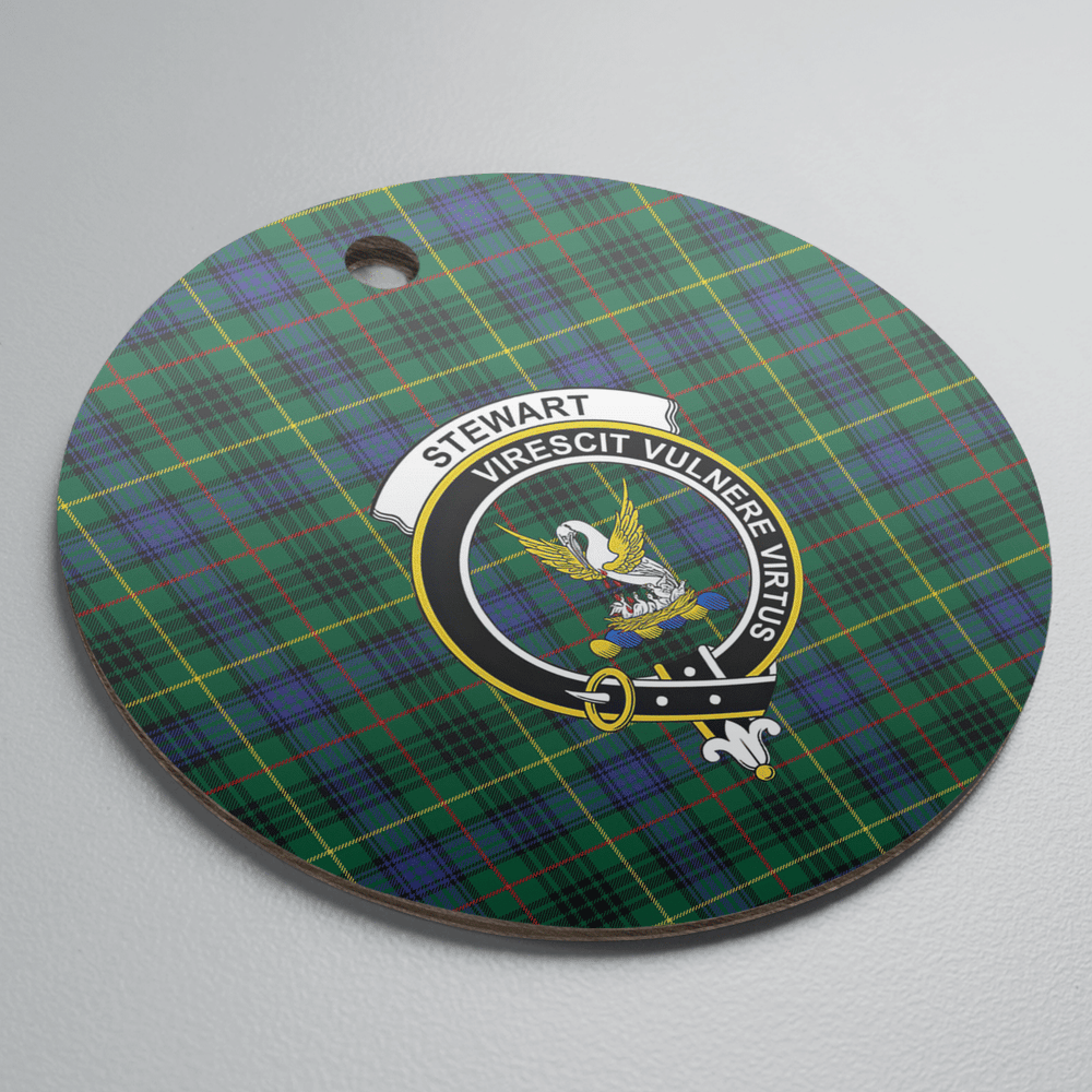 Clan Stewart Hunting Modern Tartan Crest Round Ceramic Ornament ZK63 Stewart Hunting Modern Tartan Tartan Christmas   