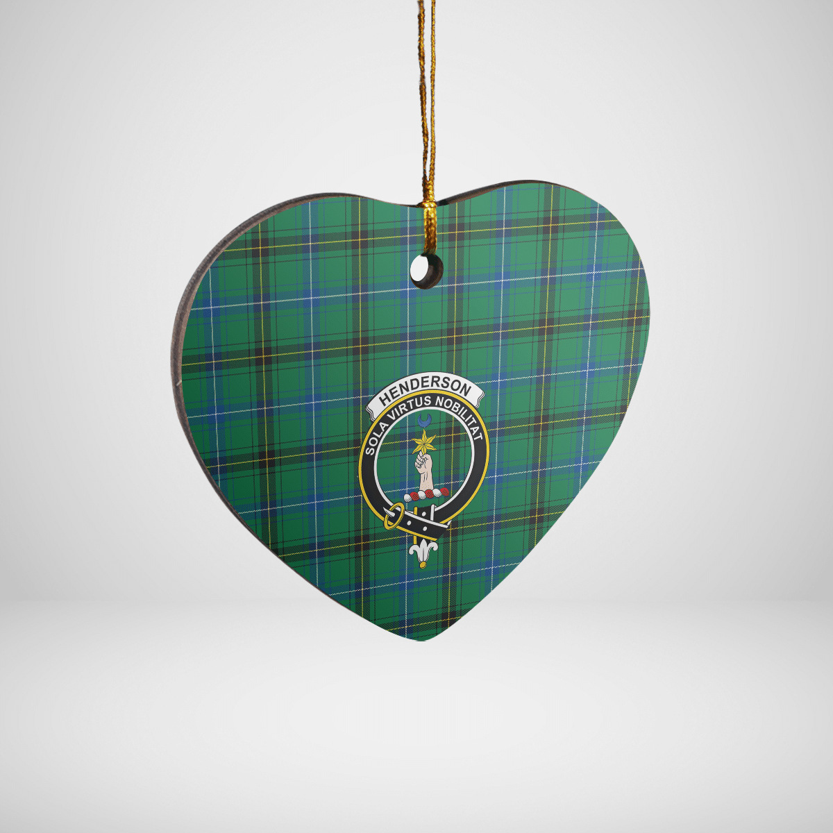 Clan Henderson Ancient Tartan Crest Heart Ceramic Ornament DG35 Henderson Ancient Tartan Tartan Christmas   