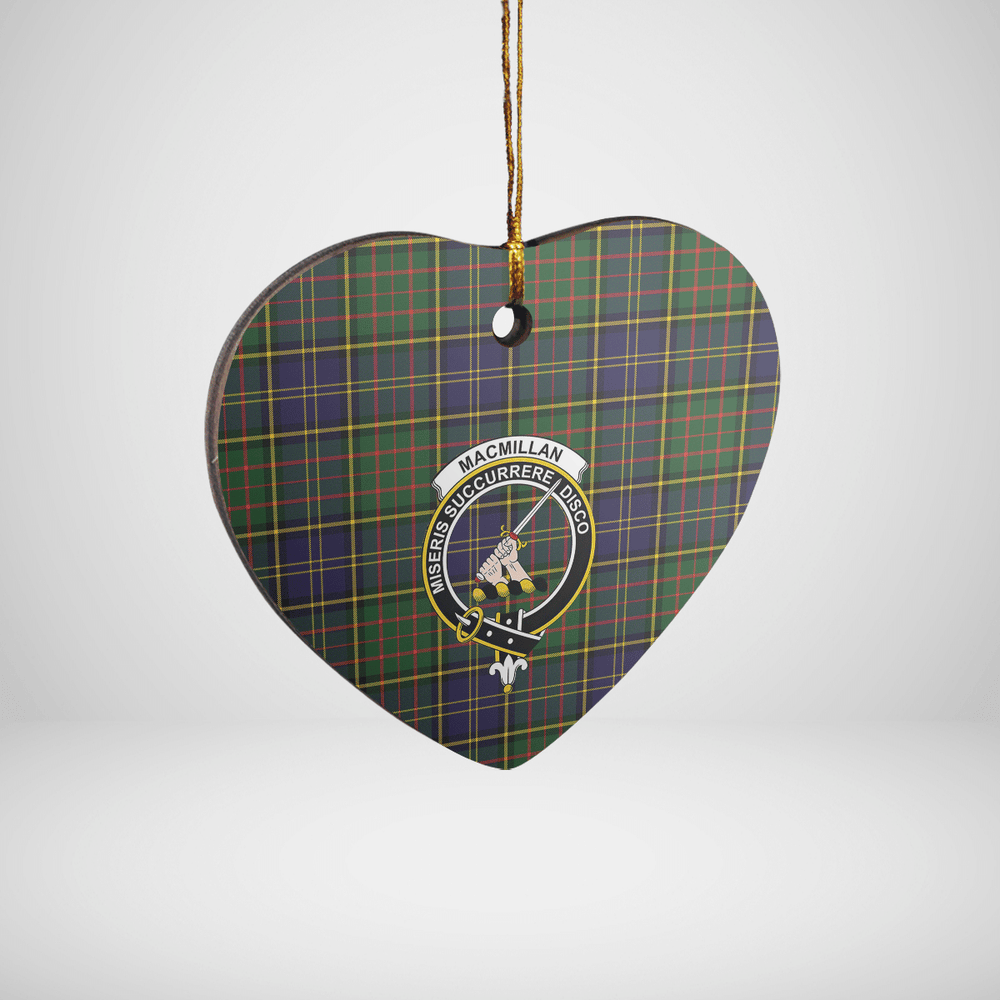 Clan MacMillan Hunting Modern Tartan Crest Heart Ceramic Ornament MF85 MacMillan Hunting Modern Tartan Tartan Christmas   