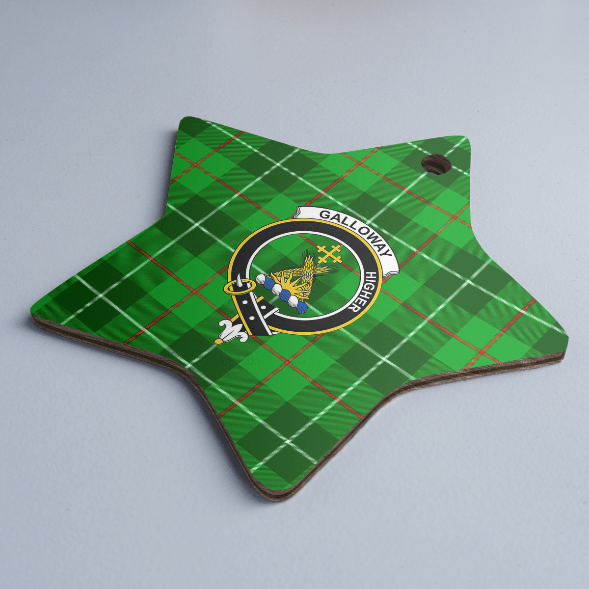 Clan Galloway District Tartan Crest Star Ceramic Ornament YX52 Galloway District Tartan Tartan Christmas   