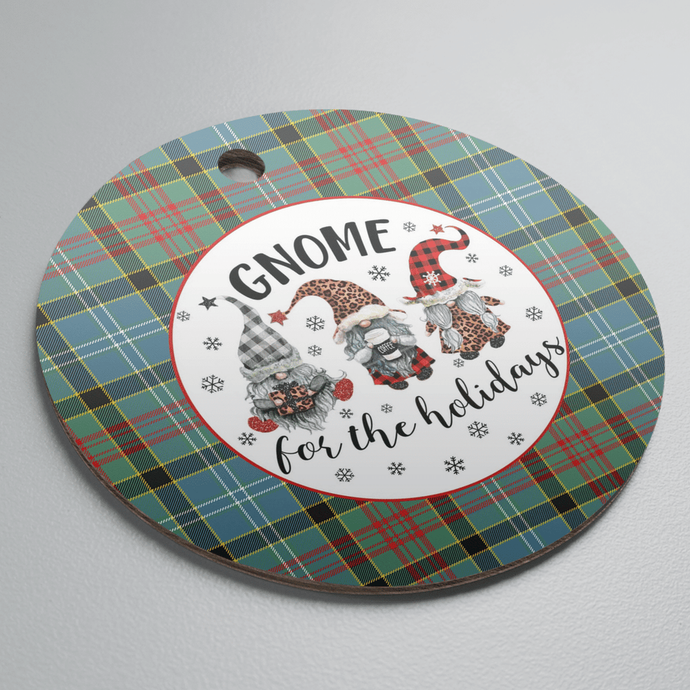 Clan Paisley District Tartan Tartan Crest Gnome Round Ceramic Ornament DA25 Paisley District Tartan Tartan Christmas   