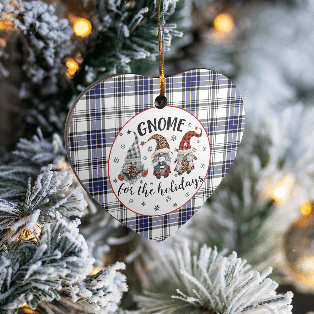 Clan Hannay Tartan Tartan Crest Gnome Heart Ceramic Ornament SF42 Hannay Tartan Tartan Christmas   