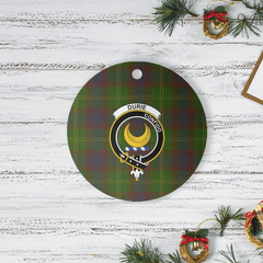 Clan Durie Tartan Crest Round Ceramic Ornament QT40 Durie Tartan Tartan Christmas   