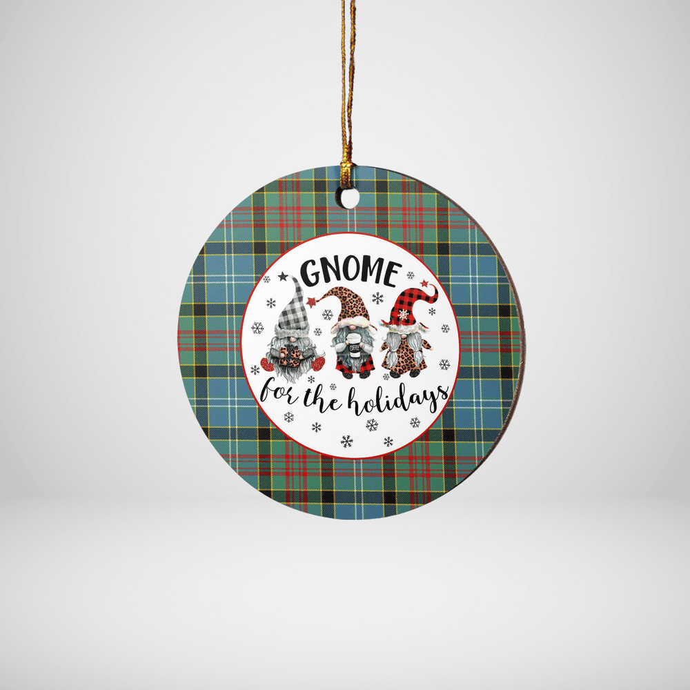 Clan Paisley District Tartan Tartan Crest Gnome Round Ceramic Ornament DA25 Paisley District Tartan Tartan Christmas   