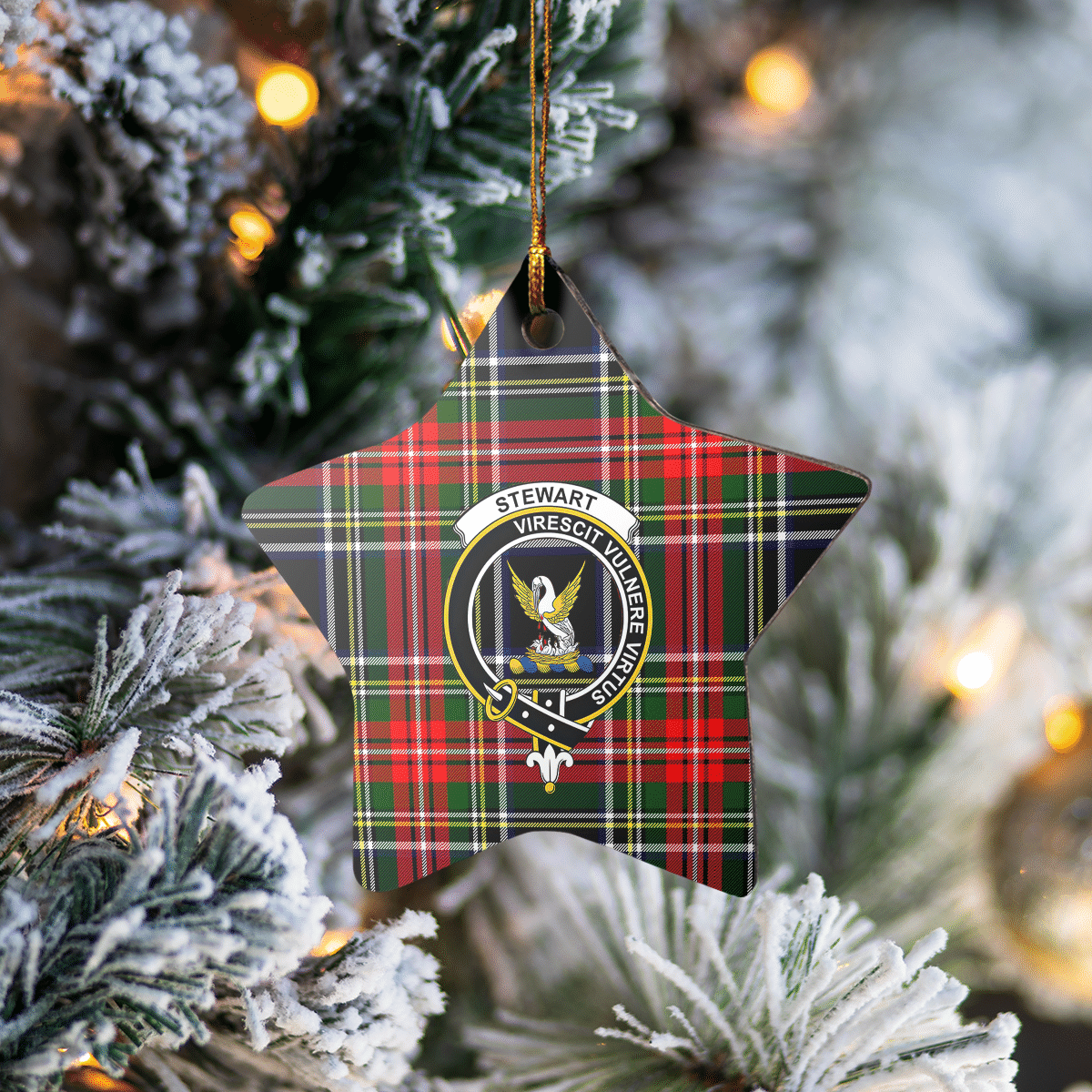 Clan Tartan Crest Star Ceramic Ornament EU22 Tartan Tartan Christmas   