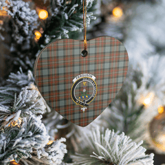 Clan Fergusson Weathered Tartan Crest Heart Ceramic Ornament HM34 Fergusson Weathered Tartan Tartan Christmas   