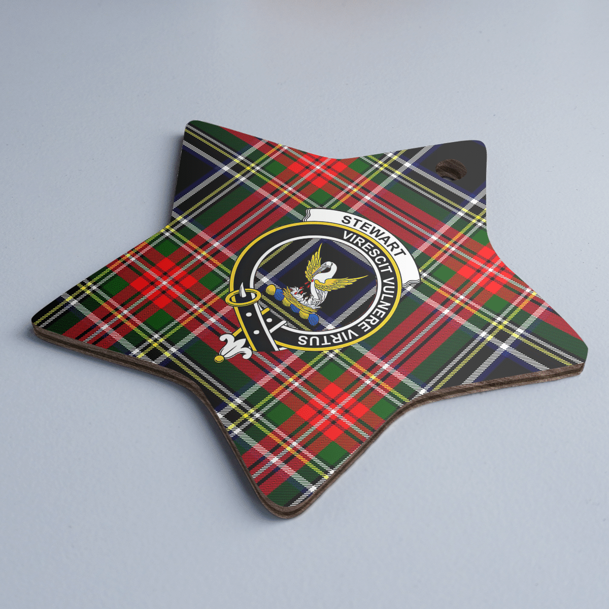 Clan Tartan Crest Star Ceramic Ornament EU22 Tartan Tartan Christmas   