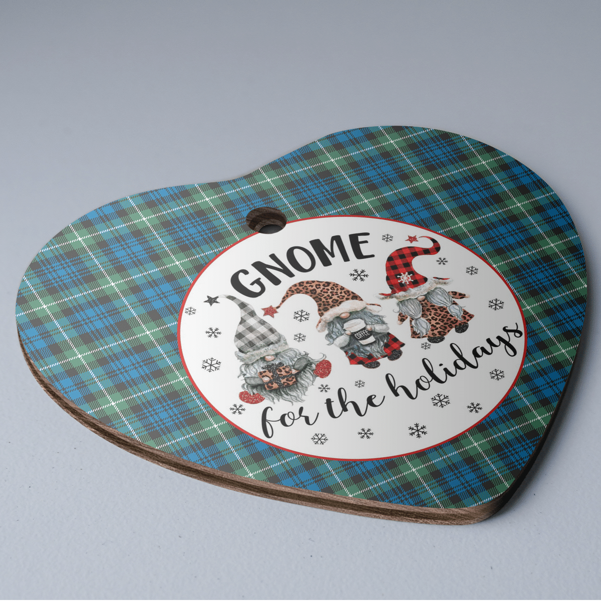 Clan Lamont Ancient Tartan Tartan Crest Gnome Heart Ceramic Ornament QJ11 Lamont Ancient Tartan Tartan Christmas   