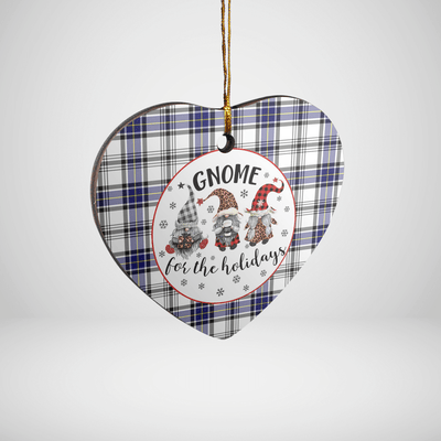 Clan Hannay Tartan Tartan Crest Gnome Heart Ceramic Ornament SF42