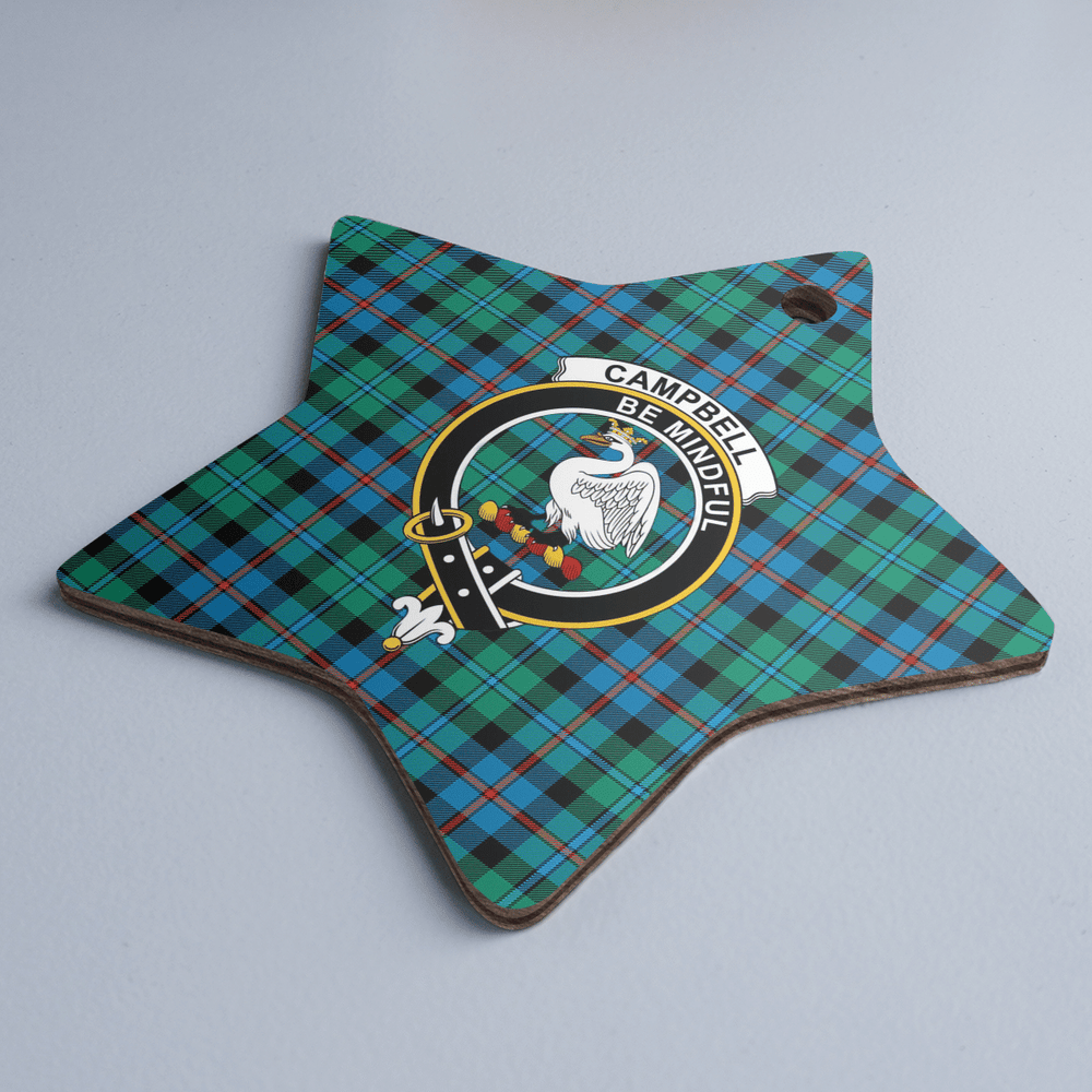 Clan Campbell of Cawdor Ancient Tartan Crest Star Ceramic Ornament AH42 Campbell of Cawdor Ancient Tartan Tartan Christmas   