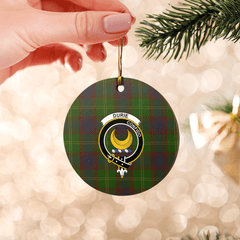 Clan Durie Tartan Crest Round Ceramic Ornament QT40 Durie Tartan Tartan Christmas   