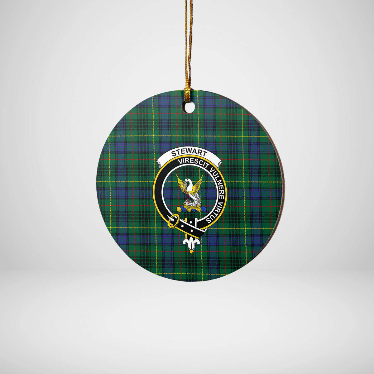 Clan Stewart Hunting Modern Tartan Crest Round Ceramic Ornament ZK63 Stewart Hunting Modern Tartan Tartan Christmas   