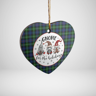 Clan MacKenzie Modern Tartan Tartan Crest Gnome Heart Ceramic Ornament ZB73