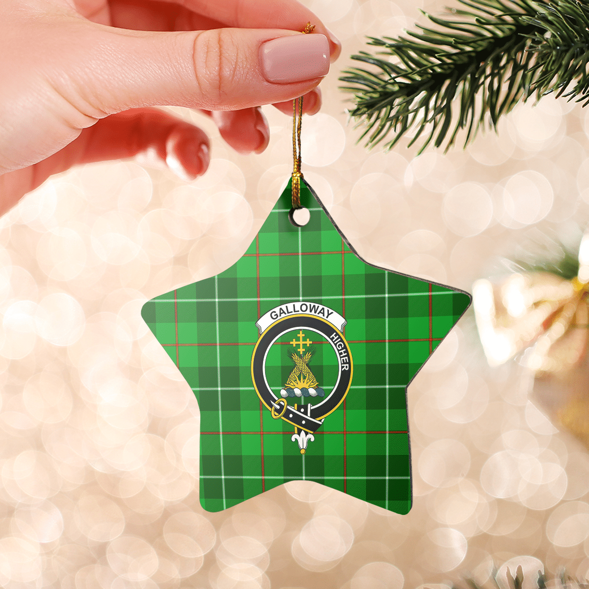 Clan Galloway District Tartan Crest Star Ceramic Ornament YX52 Galloway District Tartan Tartan Christmas   