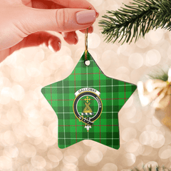 Clan Galloway District Tartan Crest Star Ceramic Ornament YX52 Galloway District Tartan Tartan Christmas   