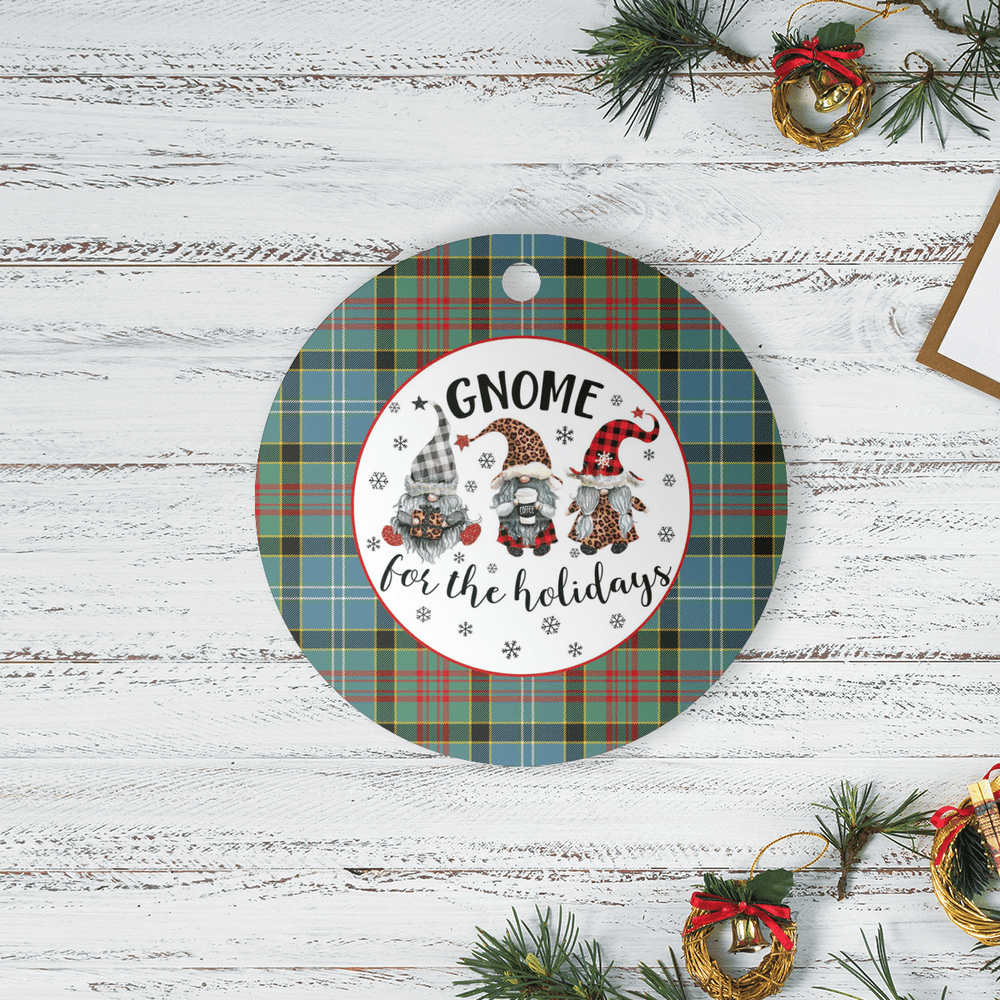 Clan Paisley District Tartan Tartan Crest Gnome Round Ceramic Ornament DA25 Paisley District Tartan Tartan Christmas   