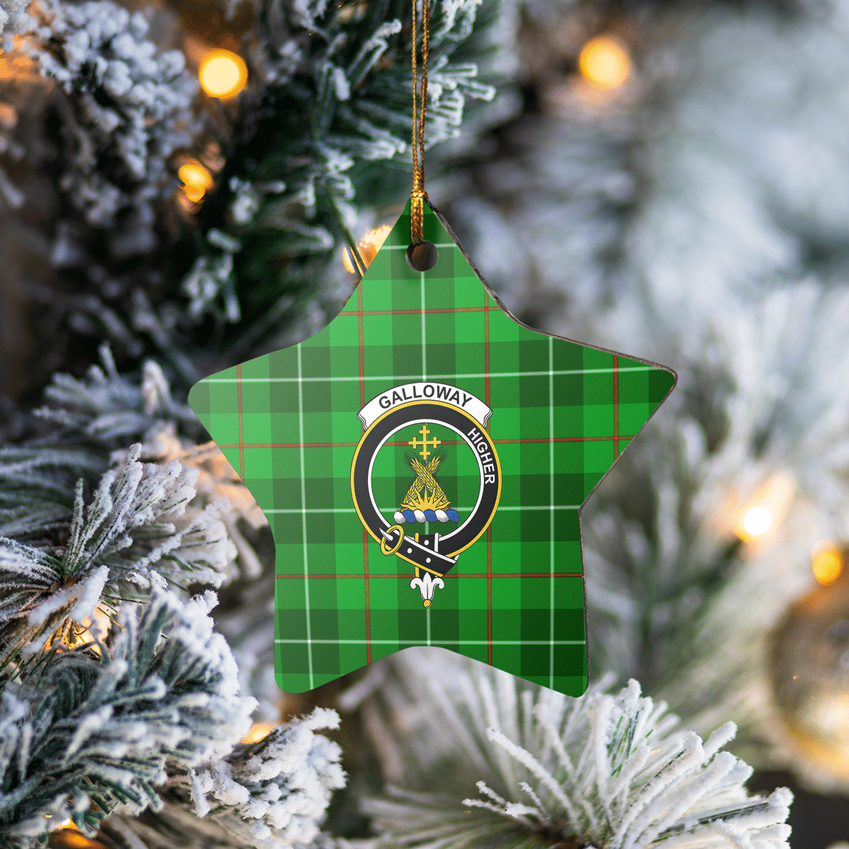 Clan Galloway District Tartan Crest Star Ceramic Ornament YX52 Galloway District Tartan Tartan Christmas   