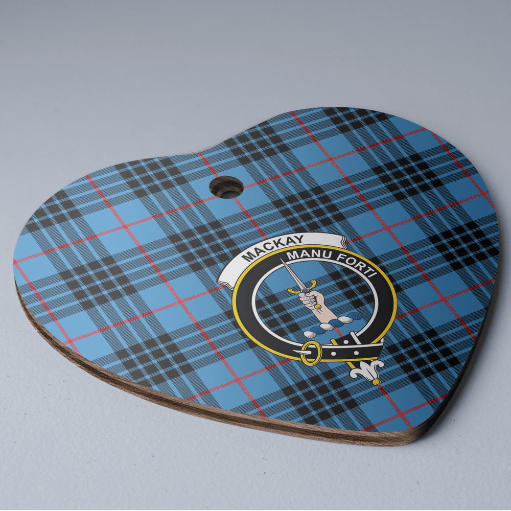 Clan MacKay Blue Tartan Crest Heart Ceramic Ornament CD94 MacKay Blue Tartan Tartan Christmas   
