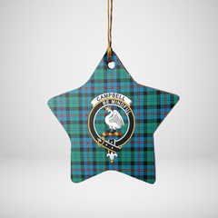 Clan Campbell of Cawdor Ancient Tartan Crest Star Ceramic Ornament AH42 Campbell of Cawdor Ancient Tartan Tartan Christmas   
