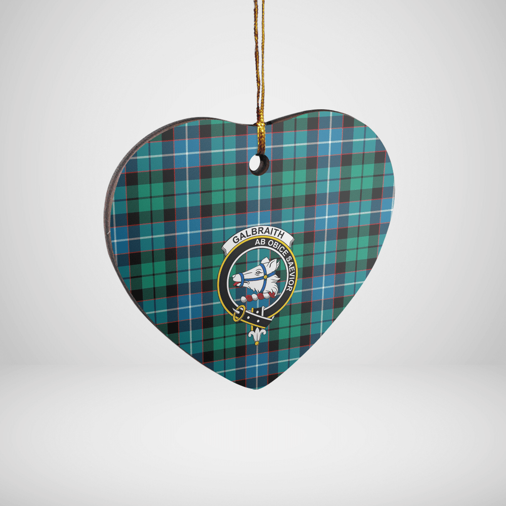 Clan Galbraith Ancient Tartan Crest Heart Ceramic Ornament HY61 Galbraith Ancient Tartan Tartan Christmas   