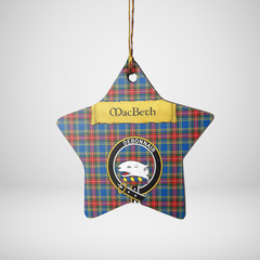 Clan MacBeth Modern Tartan Crest Star Ceramic Ornament LZ39 MacBeth Modern Tartan Tartan Christmas   