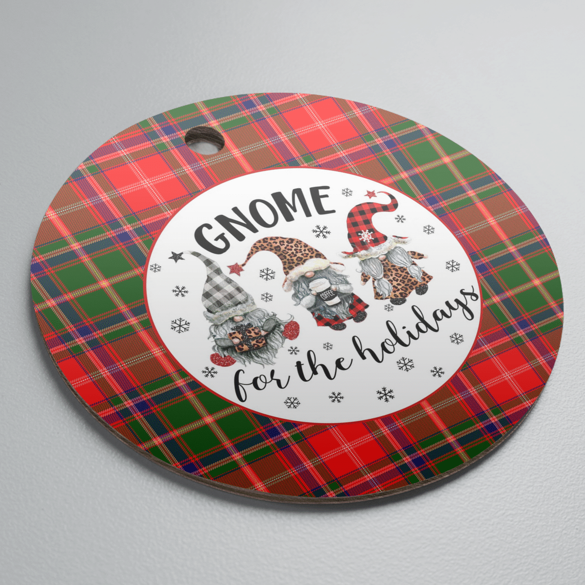 Clan Somerville Modern Tartan Tartan Crest Gnome Round Ceramic Ornament YO32 Somerville Modern Tartan Tartan Christmas   