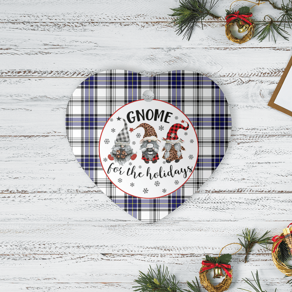 Clan Hannay Tartan Tartan Crest Gnome Heart Ceramic Ornament SF42 Hannay Tartan Tartan Christmas   