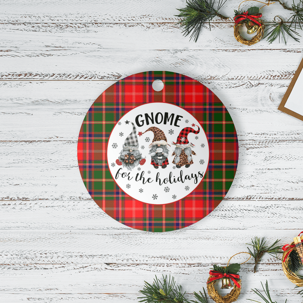 Clan Somerville Modern Tartan Tartan Crest Gnome Round Ceramic Ornament YO32 Somerville Modern Tartan Tartan Christmas   
