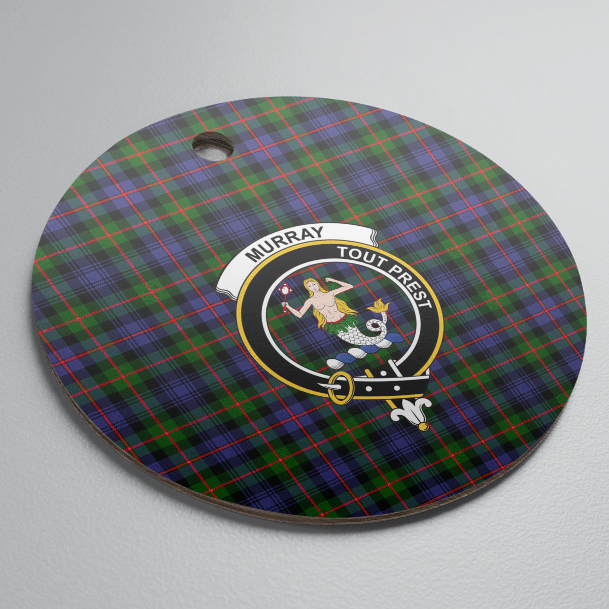 Clan Murray of Atholl Modern Tartan Crest Round Ceramic Ornament BS27 Murray of Atholl Modern Tartan Tartan Christmas   