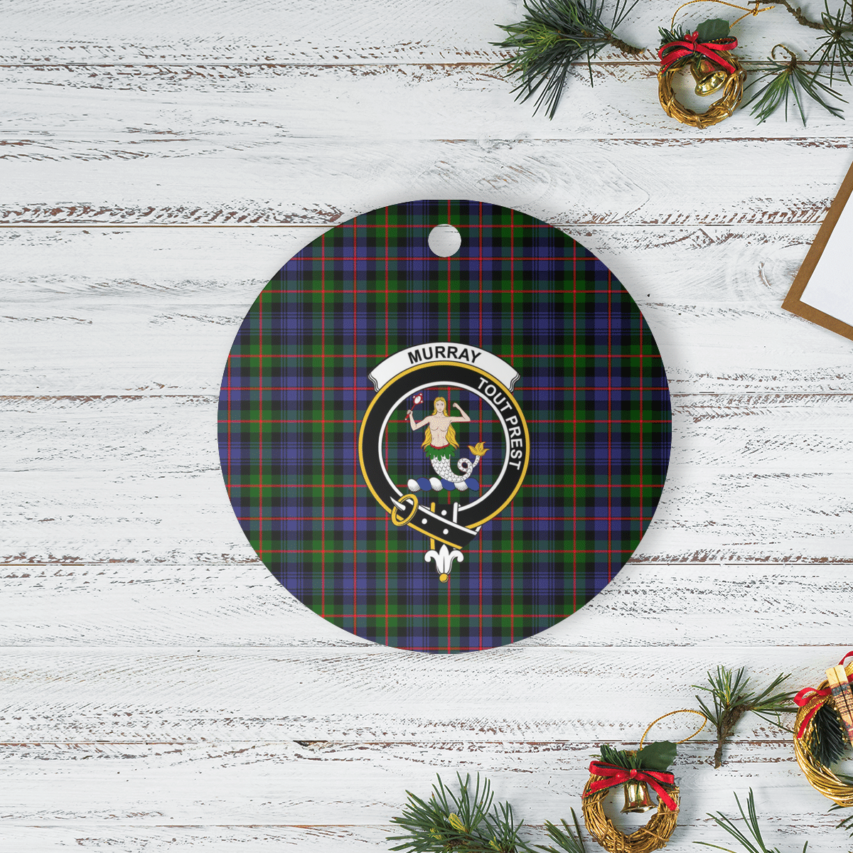 Clan Murray of Atholl Modern Tartan Crest Round Ceramic Ornament BS27 Murray of Atholl Modern Tartan Tartan Christmas   