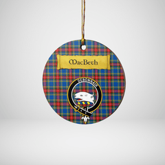 Clan MacBeth Modern Tartan Crest Round Ceramic Ornament YT24 MacBeth Modern Tartan Tartan Christmas   