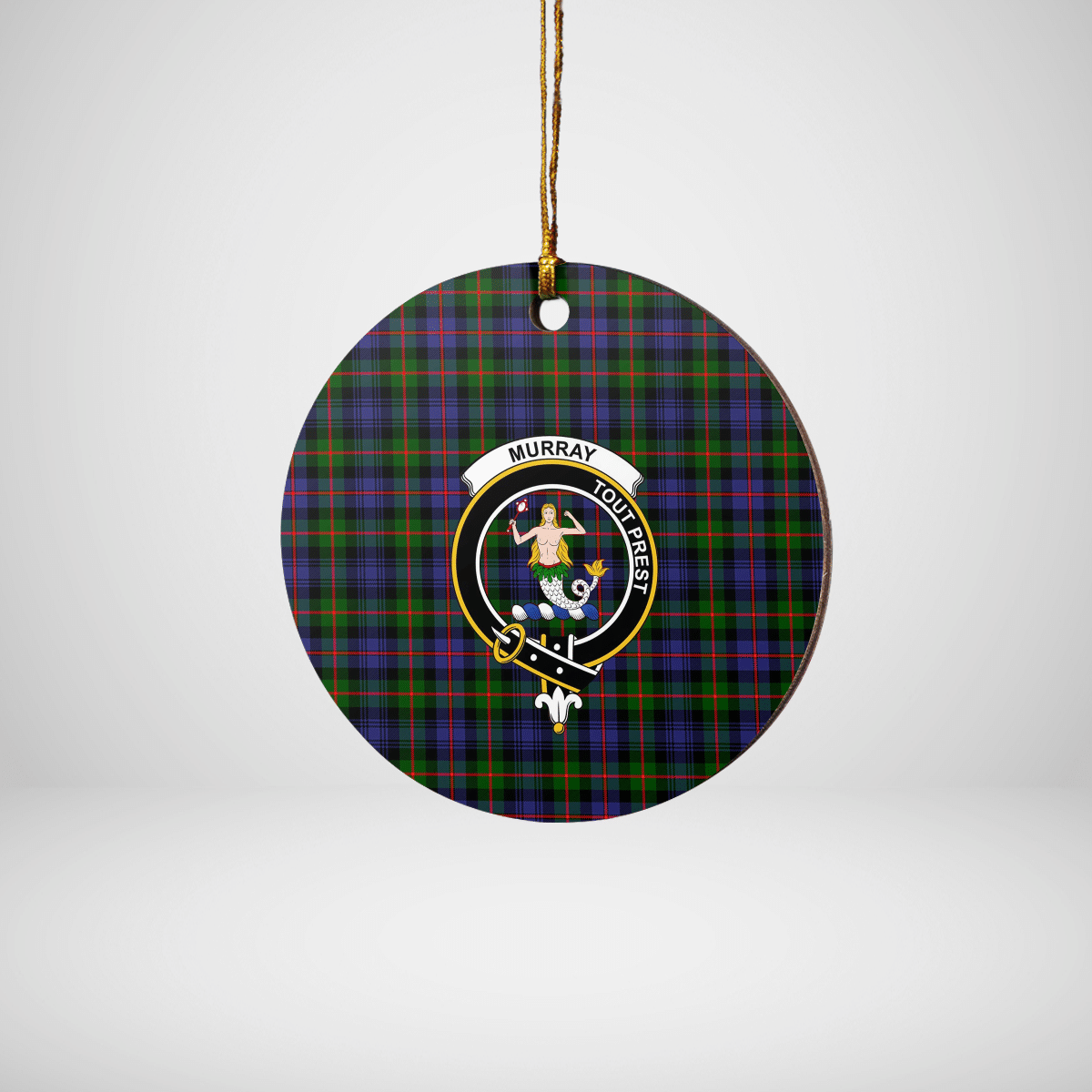 Clan Murray of Atholl Modern Tartan Crest Round Ceramic Ornament BS27 Murray of Atholl Modern Tartan Tartan Christmas   