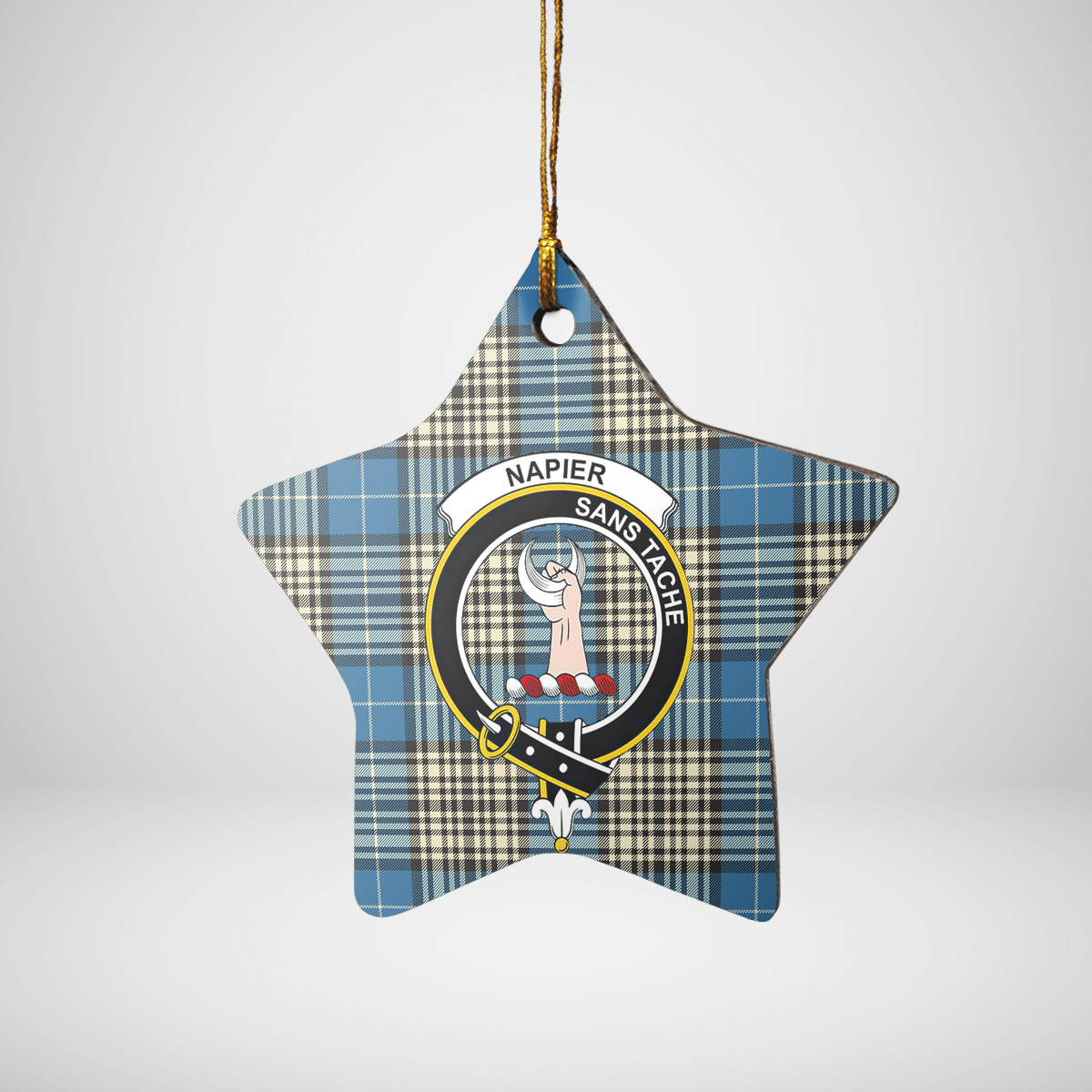 Clan Napier Ancient Tartan Crest Star Ceramic Ornament UU77 Napier Ancient Tartan Tartan Christmas   