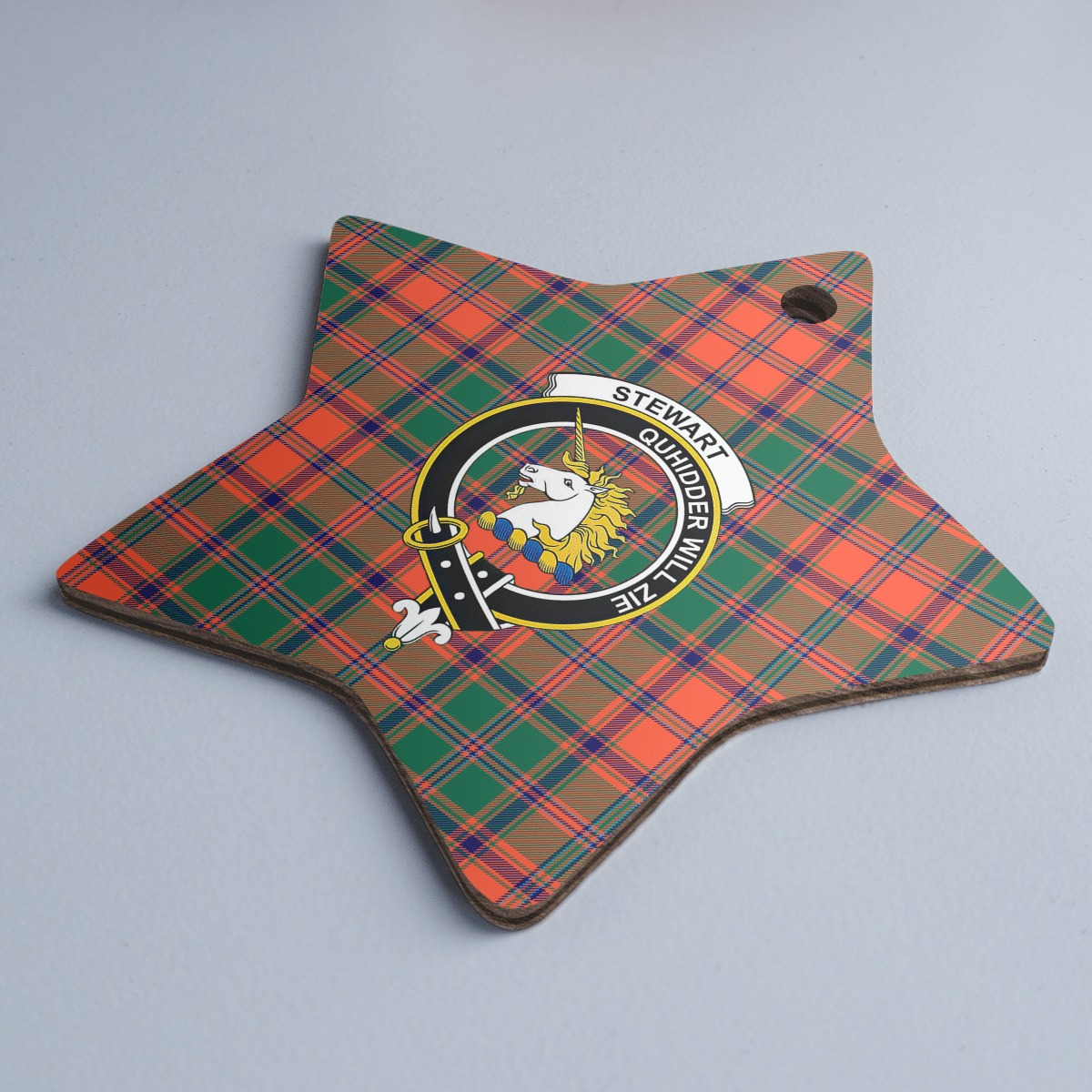 Clan Stewart of Appin Ancient Tartan Crest Star Ceramic Ornament XW14 Stewart of Appin Ancient Tartan Tartan Christmas   