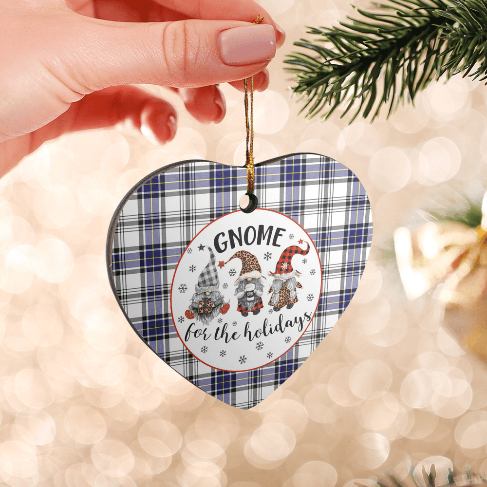 Clan Hannay Tartan Tartan Crest Gnome Heart Ceramic Ornament SF42 Hannay Tartan Tartan Christmas   