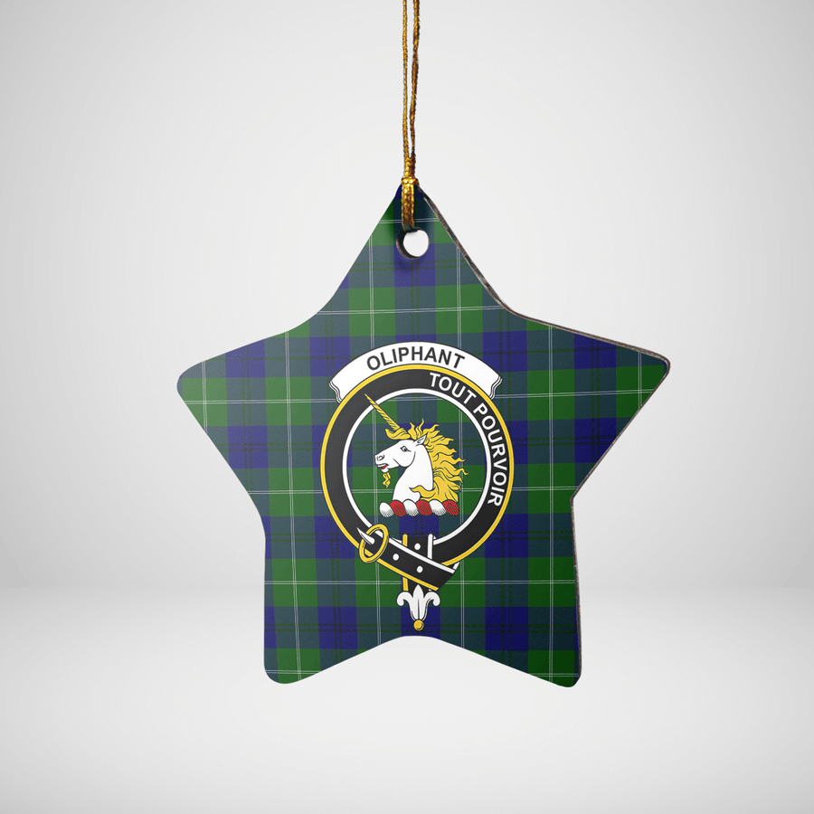 Clan Oliphant Modern Tartan Crest Star Ceramic Ornament TQ19 Oliphant Modern Tartan Tartan Christmas   