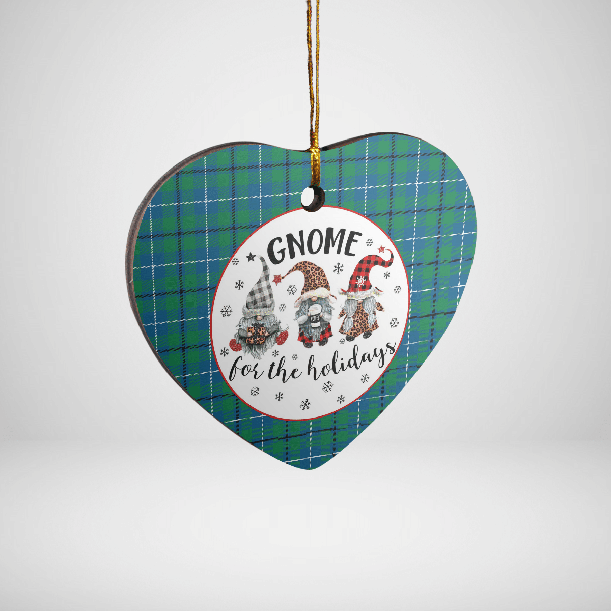 Clan Douglas Ancient Tartan Tartan Crest Gnome Heart Ceramic Ornament JI81 Douglas Ancient Tartan Tartan Christmas   